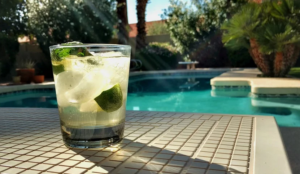 drinking by the pool